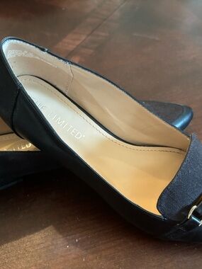 The Limited Black Pointed Toe Loafers with Metal Accent